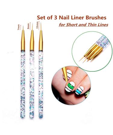 FULINJOY 11 Pcs Nail Art Brush Set for UV Gel Painting, Nail Flower Design, Gradient Effects - Nail Liner Brushes Included - Buy Online on GoSupps.com