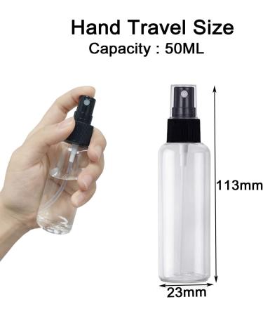 6Pcs 50ml Spray Bottle Empty Plastic Fine Mist Travel Atomiser Set with 2 Funnels - Clear Refillable & Reusable Travel Size Bottle Toiletries Liquid Containers for Cosmetic Make-up by JamHooDirect - Buy Online on GoSupps.com