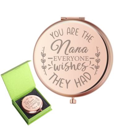 z-crange Gifts for Grandma  You are The Nana Everyone Wishes They Had Rose Gold Compact Mirror for Grandma Unique Mother's Day Birthday Gifts for Grandma from Grandson Granddaughter