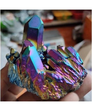 for 120g Titanium Aura Lemurian Quartz Rainbow Cluster Crystal Colour Rock Crystal Cluster - Buy Online on GoSupps.com