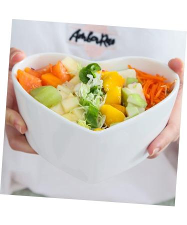 Zerodeko Food Container 1 Set Serving Food Salad Container Fruit Desserts Tableware Dessert with Bowl Heart Kitchen Soup Bowls White 16X16X10.5CM - Buy Online on GoSupps.com
