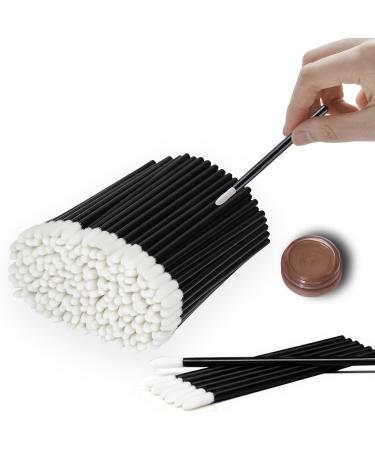 100PCS Lip Applicators Disposable Lips Wands Lip Brush Applicator Lipstick Brush Lip Gloss Applicator Mascara Brush Makeup Tool Black Black-100PCS