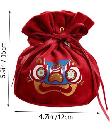 HOMSFOU 2pcs Candy Bag Packaging Bag Wedding Candy Bags Candy Bags for Wedding Decorative Candy Pouches Drawstring Candy Bags Gift Bags Wedding Decor Portable Candy Pouch Festival Supply Red 15x12cm - Buy Online on GoSupps.com