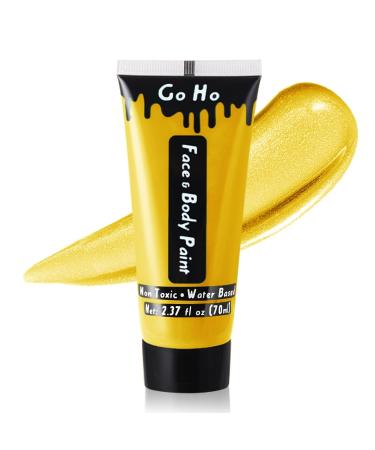 Go Ho Pearl Gold Cream Face Body Paint(2.37oz 70ml) Water Based Gold Makeup Face Painting for Adults Children SFX Cosplay Costumes Festivals Halloween - Buy Online on GoSupps.com