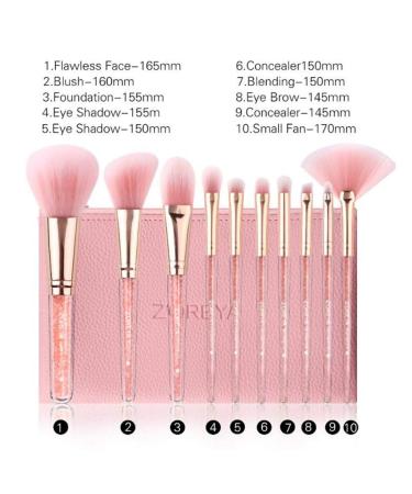 8pcs Pink Crystal Makeup Brush Set | Soft Synthetic Hair | Glitter Cosmetic Tools for Foundation Concealer & Blusher - Buy Online on GoSupps.com