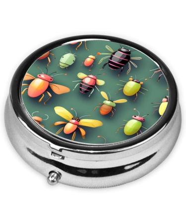 Insect Atlas Round Pill Box - 3 Compartment Travel Organizer | Portable Pill Box for Easy Travel - Buy Online on GoSupps.com