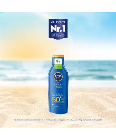 Nivea Sun Protection & Care Sun Milk LSF 50+ (3-Pack) - 200 ml Sunscreen for 48h Moisture & Immediate UVA/UVB Protection - Buy Online on GoSupps.com