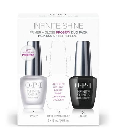 OPI Infinite Shine ProStay Primer and Gloss, Base Coat, Top Coat, 0.5 fl oz Duo Pack - ProStay Primer Base Coat & Gloss Top Coat
