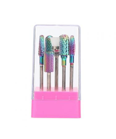 7 pieces/set of colorful nail drill kit tungsten steel nail skin clean manicure tool for removing dead skin.