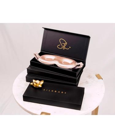 SILKBABE Silk Sleeping Mask - Pure Mulberry Silk Eye Mask for Sleeping Travel Yoga Shift Worker Beauty Rest - 3D Contoured Eye Cover Infused with Hyaluronic Acid Adjustable Strap Luxury Gift Box - Buy Online on GoSupps.com