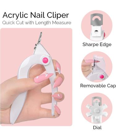 MelodySusie White Adjustable Stainless Steel Nail Clippers for Acrylic Nails - Professional Rotary Cutter for False Nail Tips - Manicure Salon Tool - Buy Online on GoSupps.com