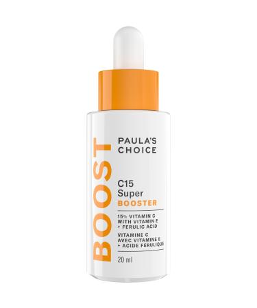 Paula's Choice C15 Super Booster 15% Vitamin C with Vitamin E & Ferulic Acid Brightening Serum for Discolouration Dark Spots & Wrinkles Fragrance-Free & Paraben- Free 20 mL
