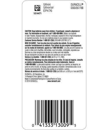 Duracell 303/357/76 Silver Oxide Battery Long-Lasting 1.5V Button Battery for Watches Medical Devices & More | Buy Internationally - Buy Online on GoSupps.com