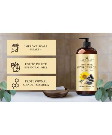 Handcraft Sunflower Oil - 100% Pure & Natural Cold Pressed Carrier Oil for Essential Oils - 16 fl. Oz - Buy Online on GoSupps.com