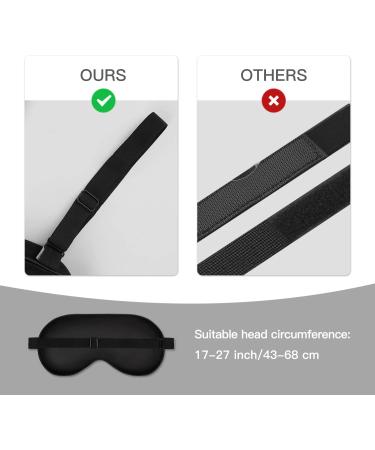 Silk Sleep Mask with Adjustable Strap - Satin Blackout Eye Mask for Men & Women - Comfortable Blindfold for Night Sleep (Black) - Buy Online on GoSupps.com
