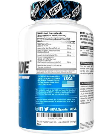 Appetite Suppressant for Weight Loss Support - EVL Garcinia Cambogia Weight Loss Supplement with Green Tea Extract and CLA Fat Burner Supporting Ingredients to Complement Diet & Exercise - 50 Servings Leanmode - Buy Online on GoSupps.com