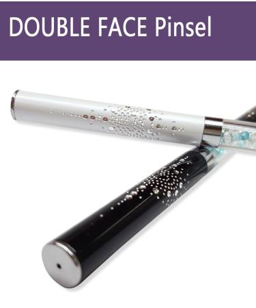 Double Face Brush 2in1 - White Synthetic Gel & Nail Art Brush for Painting & Application - Buy Online on GoSupps.com