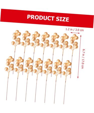 DECHOUS 40 Pcs Christmas Fruit Winter Christmas Tree Decorations Berry Stems Christmas Red Berries Branches Home Decor Christmas Tree Fake Berry Red Fruit Skewers Household Foam Goldenx2pcs 17x3cmx2pcs - Buy Online on GoSupps.com