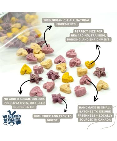 No Furries Delights 100% Organic & All Natural Treat for Rabbit Hamster Guinea Pig Chinchilla Pet Rat Mice Healthy Small Animal Enrichment Bonding Training (Lucky Variety Pack 100g) - Buy Online on GoSupps.com
