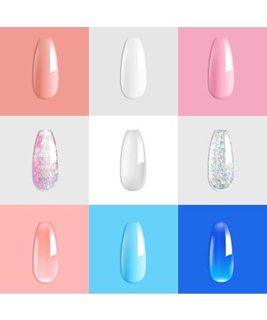 PolyGel Nail Extension Gel Kit - 2 PCS 30ml Builder Gel for Trendy Nail Art at Home | Tecanne Clear & Nude Skin Colors - Buy Online on GoSupps.com