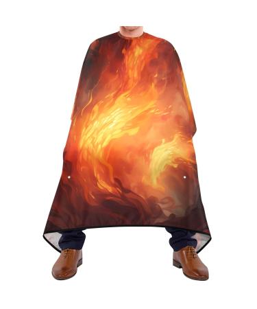 Waterproof Barber Cape -Fire Pattern 11 Cheetah Haircut Bib for Men Unisex Hair Cutting Cape(8rp1a)