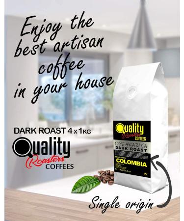 Quality Roasters Coffees. Natural Coffee Beans. Dark Roast. 100% Arabica. Single Origin Colombia. Hand Roasted. Dark Roast. (4000.00 Grams) - Buy Online on GoSupps.com