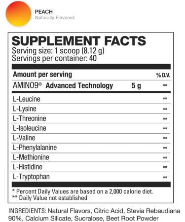 HD MUSCLE EaaHD Essential Amino Acid Powder | 5g Amino9 Blend with All 9 Essential Amino Acids EAAs | Boost Performance & Increase Recovery | Vegan Gluten Free | 40 Servings (Peach) Peach 40 Servings - Buy Online on GoSupps.com