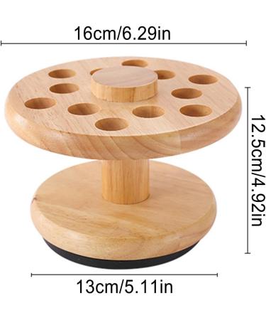 Fiakup Wooden Scissor Rack - Rotating Salon Scissors Holder | 12 Holes Scissors Makeup Brushes Storage Rack | Desktop Scissors Storage Organizer for Hair Salon Home - Buy Online on GoSupps.com