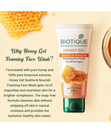 Bio-Tique Honey Gel Foaming Face Wash | Soap-Free | 100% Botanical Extracts | Soothe & Nourish | All Skin Types | 150ml - International Shipping Available - Buy Online on GoSupps.com
