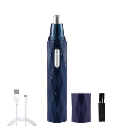CABLE4U 2021 Nose and Ear Hair Trimmer Scissors-Rechargeable Nose and Ear Hair Trimmer Super Waterproof Easy to Clean Double-Edged Blade Painless Trimming of Nose Hair(Blue)