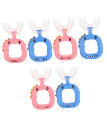 Minkissy 6 STK U-shaped toothbrush for children Kid U Shape toothbrush hand toothbrush for children portable U-toothbrush portable toothbrush made of silicone manual products for children PP