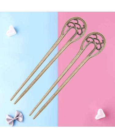 Lurrose 2-Piece Vintage Decorative Hair Forks - Hollow Metal Hair Sticks for Women | International Shipping Available - Buy Online on GoSupps.com