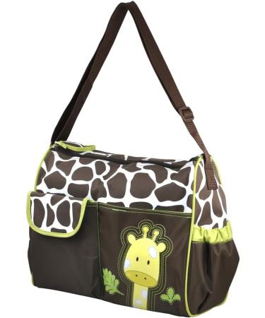 Accessotech Waterproof Baby Diaper Nappy Mummy Changing Handbag Shoulder Bag with Mat Travel (Giraffe Green) - Buy Online on GoSupps.com