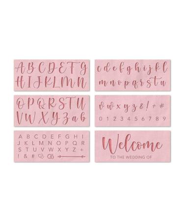 Stencil Stop Wedding Stencils - DIY Wedding Decorations, Reusable Alphabets, Welcome, Letters, Numbers - 14 Mil Mylar Plastic Set of 6 Stencils Wedding Decorations Set of 6 Stencils