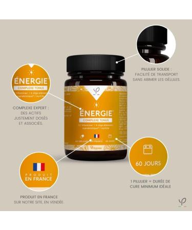 Yves Ponroy - Food supplement 11 vitamins - Tone and energy - Vitamin B12 Vitamin D Vitamin C Vitamin E Zinc and suprabiotics - 60 capsules - Made in France - Buy Online on GoSupps.com