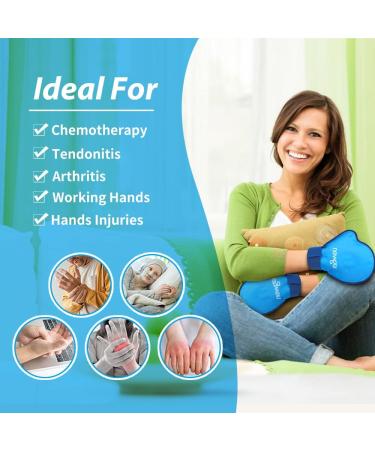 NEWGO Hand Ice Pack Gloves - 2 Pack for Pain Relief, Chemotherapy, Neuropathy, Arthritis, Injuries - Reusable Cold Gloves for Hands - Buy Online on GoSupps.com