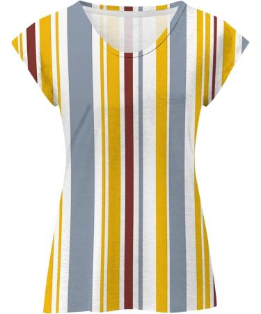 Short Sleeve T Shirts Clothing Woman T-Shirt Casual Black Clothing Top Women's Floral Pattern for Women Crop Tops Shirt Shirts Top Women's Summer Tank Top 2-yellow L - Buy Online on GoSupps.com