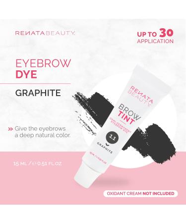 Renata Beauty Eyebrow Color - Long-Lasting 15ml in Graphite Gray | Premium Safe & Gentle Color for 4 Weeks | Available in 4 Shades - Buy Online on GoSupps.com