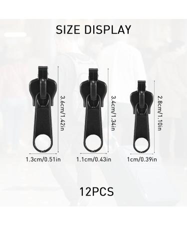 12-Piece Zipper Slider Replacement Set | Removable Zipper Pull for Jackets Suitcases & Backpacks - Black - Buy Online on GoSupps.com