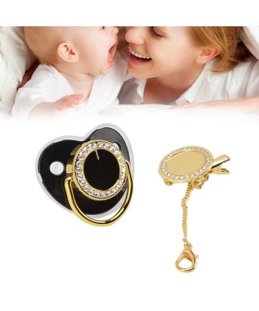 Stylish Infant Pacifier Clip Set - Toxic-Free Bling Pacifiers for Breastfed Babies - DIY Wall Decor (Black M) - Buy Online on GoSupps.com
