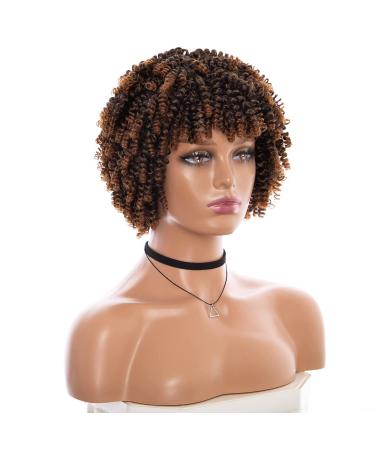 8 Inch Short Curly Wig for Black Women - Kinky Synthetic Afro Wig | #T-30 - Buy Online on GoSupps.com