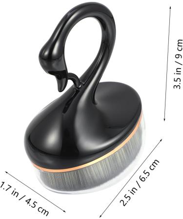 Ipetboom Makeup Brush Cosmetic Brush Loose Brush Foundation Brush Face Powder Brush Loose Powder Brush Highlighter Makeup Foundation Cream Brush Liquid Concealer Brush Plastic 9X6.5X4.5CM Black - Buy Online on GoSupps.com