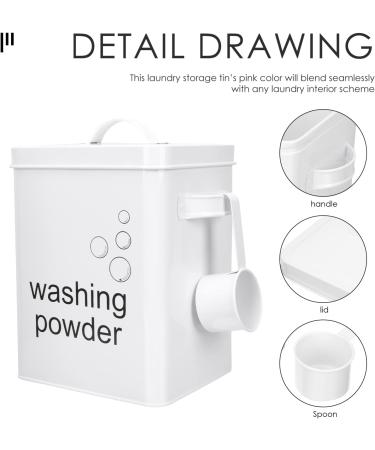 Healvian Washing Storage Bucket Laundry Holder Bin with Scoop Snack Wrought Iron - Buy Online on GoSupps.com