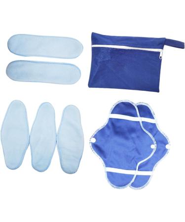 Reusable Menstrual Pads 8 Pcs Reusable Menstrual Pads Cloth Menstrual Pad Cloth Menstrual Pads Cloth Towel Mama Pads Portable Pad Panties Napkin Mother Blue - Buy Online on GoSupps.com