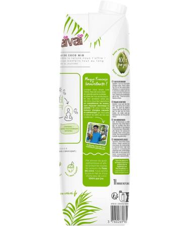 Va va - Organic Coconut Water - 100% Pure Juice - Sweet and Refreshing - No Added Sugars - 1 Tetra Pak Brick of 1L - Buy Online on GoSupps.com