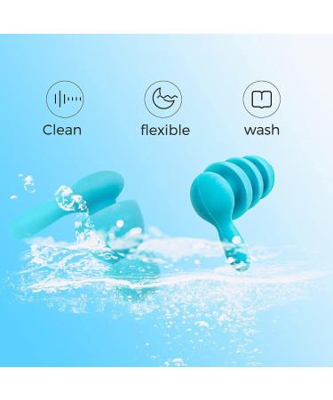 Nozibye Ear Plugs for Sleep - 3-Layer Noise Reduction Reusable Silicone Comfort Soft Noise Cancelling Ear Plugs - Blue - Buy Online on GoSupps.com