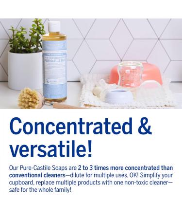 Dr. Bronner's Baby Unscented Pure-Castile Liquid Soap 16oz - Organic, 18-in-1 Uses, for Sensitive Skin & Babies - Vegan, Non-GMO - No Added Fragrance - Face, Hair, Laundry & Dishes - Buy Online on GoSupps.com