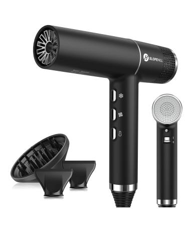 Slopehill hair dryer with unique brushless engine |Intelligent error diagnosis |Innovative microfilter |Oxy Active Technology |LED display |268g super light 2000W (black)
