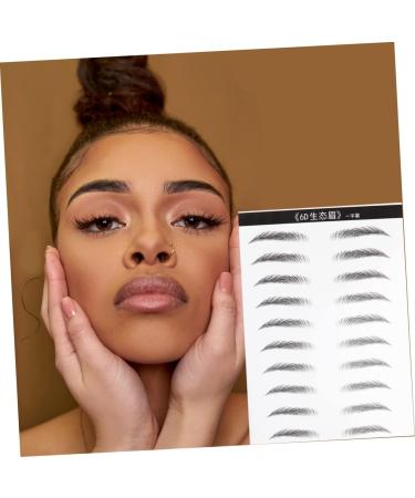 Baluue 2 Pairs Eyebrow Makeup Tools Hair-like Simulation Eyebrow Sticker Artificial Eyebrow Patch 21.00X15.00X0.01CM Black - Buy Online on GoSupps.com
